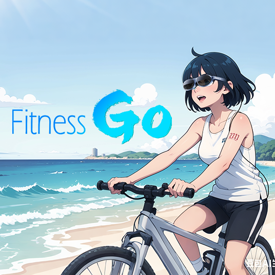 FitnessGO game screenshot: group fitness party in VR